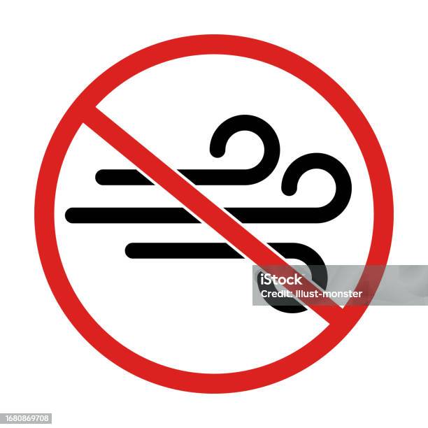 Wind Warning Sign Caution Wind Vector Stock Illustration - Download ...