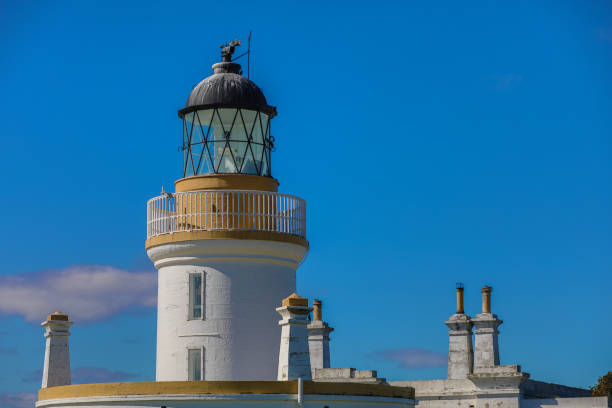 istock Ornate Lighthouse situated amongst some residential housing - old light with new adapted illumination 1680905950