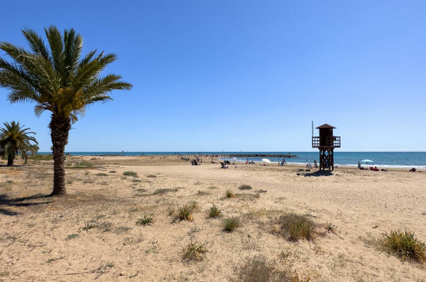 istock Lifeguard tower on sea beach. Miami Beach with lifeguard tower. 1681007942
