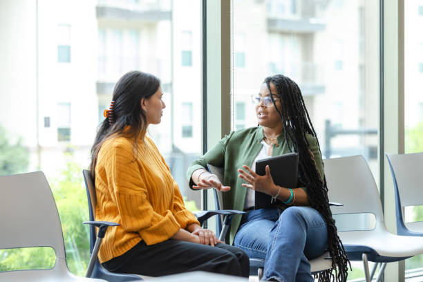 istock Counselor gives advice during therapy session 1681105597