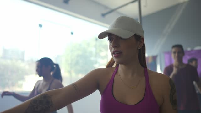 Young woman in a dancing class at a dance studio