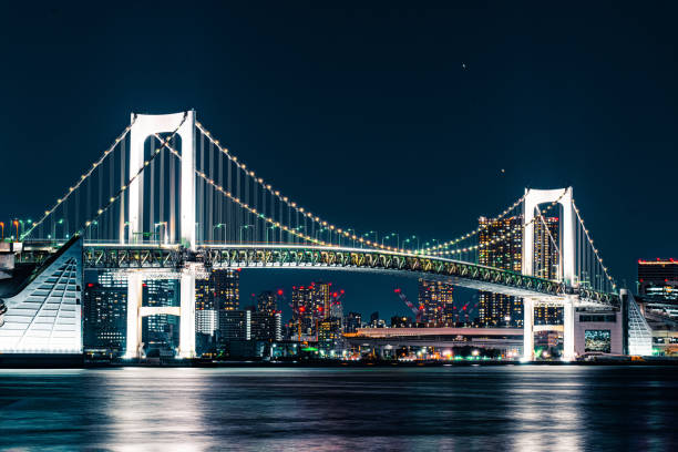 istock Rainbow Bridge in Japan at night 1681121872