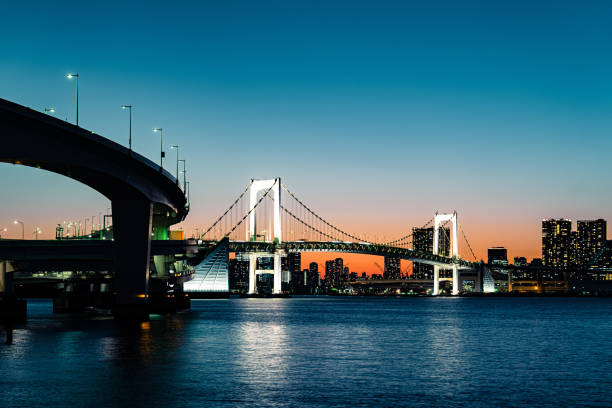 istock Tokyo skyline and Rainbow Bridge in Japan 1681128215