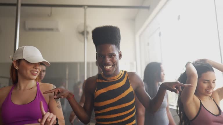 Young people in a dancing class at a dance studio