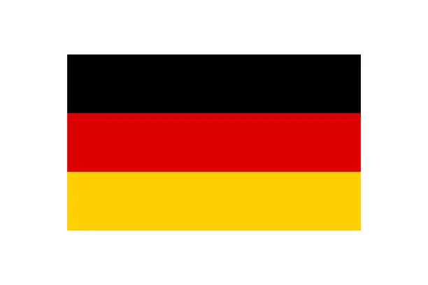 Vector illustration of Flag of Germany, German flag in 3:5 proportion, vector illustration with a white background