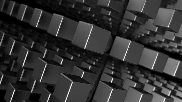 istock Abstract cubes isolated on black background. 1681177710