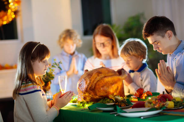 istock Thanksgiving family dinner. Roasted turkey meal. 1681199086