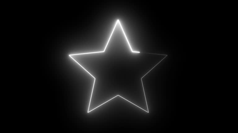 4K Video Star, neon, frame background