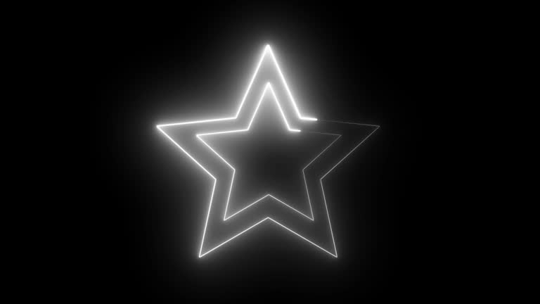 4K Video Star, neon, frame background