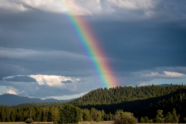 Teton Rainbow stock photo