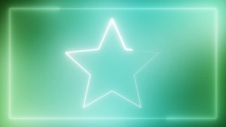 4K Video Star, neon, frame background