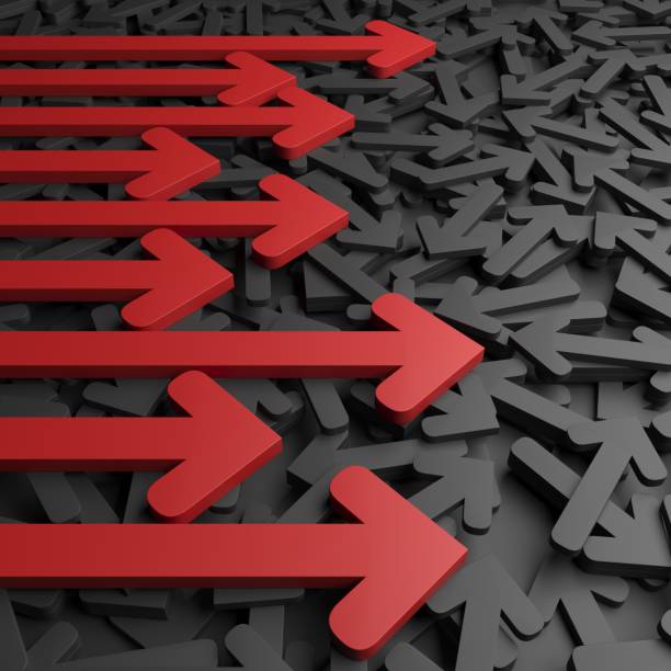 istock Group of arrows. Progress way and forward achievement 1681239980