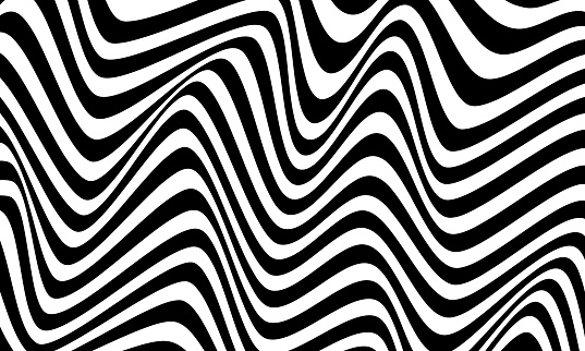 Op Art - Wavy Lines - High Contrast - Black and White