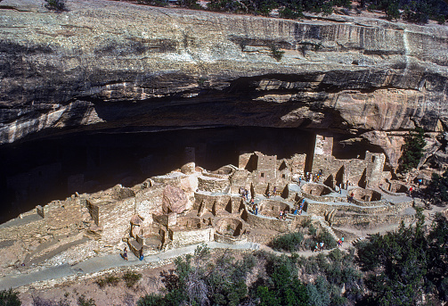 Mesa Verde NP - Cliff Palace - Afternoon - 1977. Scanned from Kodachrome 25 slide.