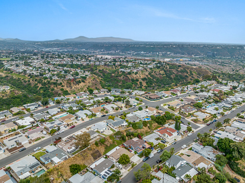 Panoramic view towards Sutro tower, Twin Peaks and downtown San Francisco from Mt Davidson, San Francisco, California