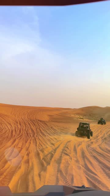 extreme sand riding, buggy ride in the desert, desert sunset. High quality 4k footage