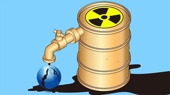 Nuclear pollution, nuclear radiation, nuclear waste or nuclear effluent discharges, ecological pollution and pollution of sustainable renewable resources, turning on the taps of nuclear waste water tanks and flowing to the Earth
