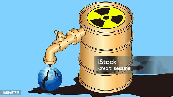 istock Nuclear pollution, nuclear radiation, nuclear waste or nuclear effluent discharges, ecological pollution and pollution of sustainable renewable resources, turning on the taps of nuclear waste water tanks and flowing to the Earth 1681451717