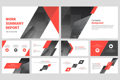 Red and black modern business marketing company slide presentation template