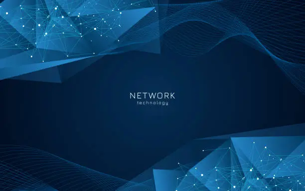 Vector illustration of Abstract Big Data visualization digital network connection concept background.
