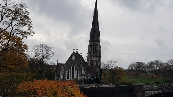Churchillparken and the St. Alban's Anglican Church - Copenhagem, Denmark