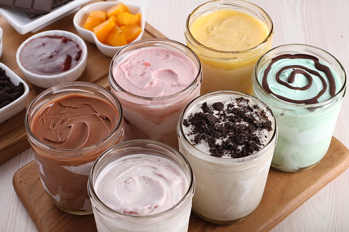 gelato ice cream with various flavors