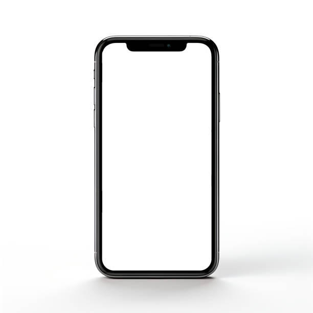 istock Black smartphone on white background. Mockup to showcasing mobile web-site design or screenshots your applications phone 1681763146