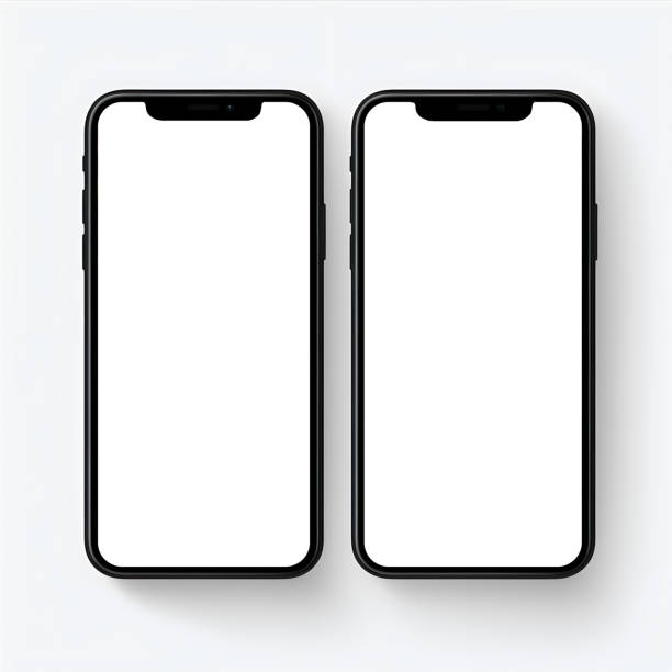 istock Black smartphone on white background. Mockup to showcasing mobile web-site design or screenshots your applications phone 1681763147