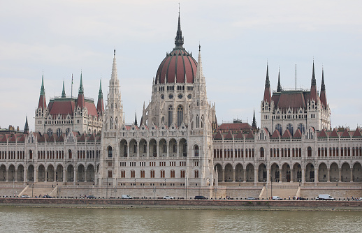 The most popular Hungarian landmarks in center of Budapest city photographed in spring. Famous historic places in the capitol of Hungary. Budapest - 7 May, 2019