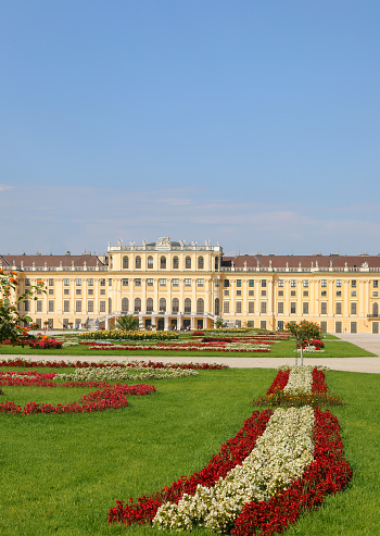 Vienna, WIEN, Austria - August 22, 2023: Schonbrunn Palace also called Schloss is the summer residence of Habsburg dynasty and the garden