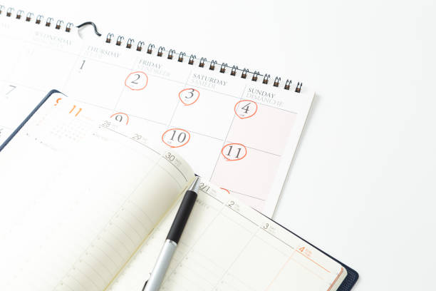 january year calendar on office desk.