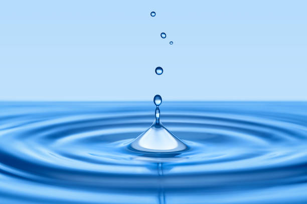 istock Group of water droplets fall and bounce on a water surface 1681782735