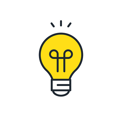 Light bulb simple vector icon illustration material