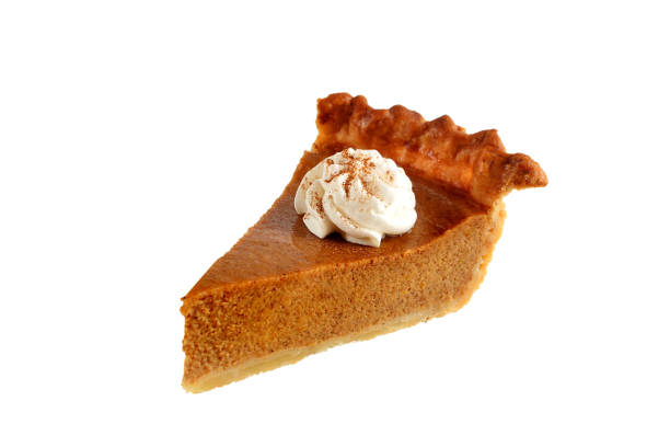 istock Slice of pumpkin pie isolated on white background 1681822523