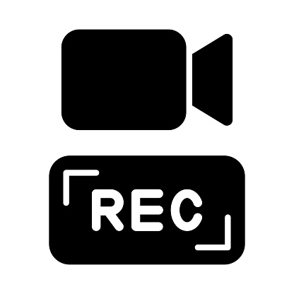 Video Recording Vector Glyph Icon For Personal And Commercial Use.