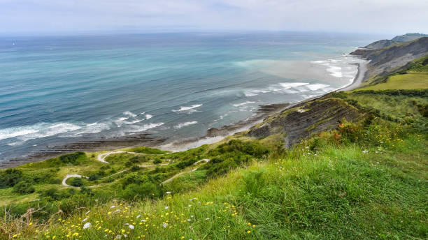 istock Flysch rock formations along the Basque Coast UNESCO Global Geopark, Spain 1681941135