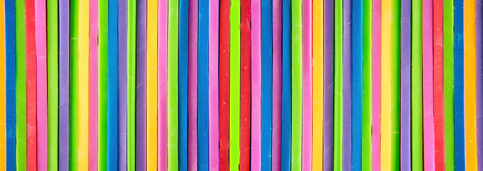 Vivid Colorful rubber bands, close view