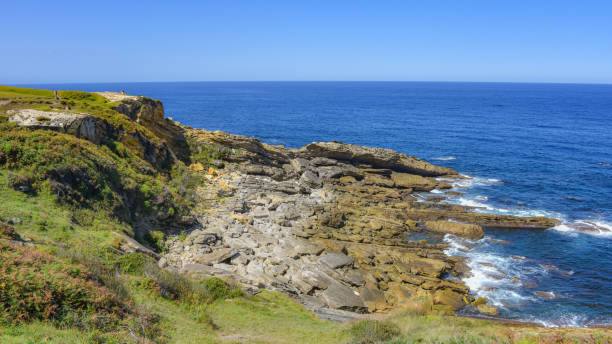 istock Colourful sandstone rock formations on the Cantabrian coastline. Mount Jaizkibel, Basque Country, Spain 1681967691