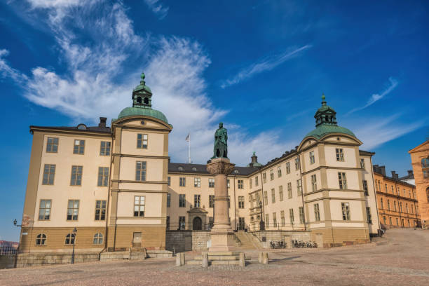 stockholm sweden, city skyline at gamla stan riddarholmen islet - gamla stan stockholm bildbanksfoton och bilder