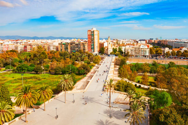 istock Valencia city aerial panoramic view in Spain 1681999260