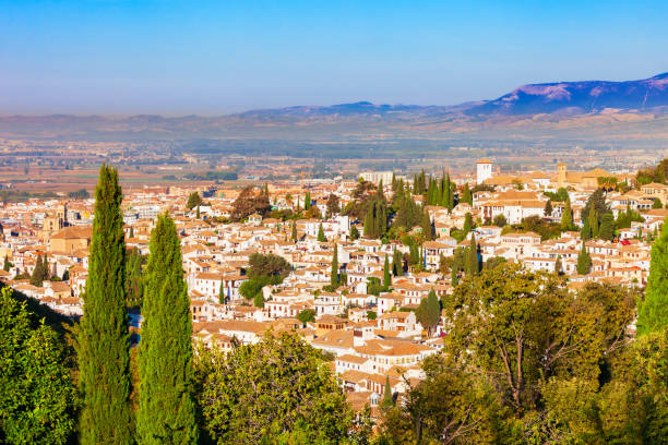 istock Granada city aerial panoramic view in Spain 1682015294