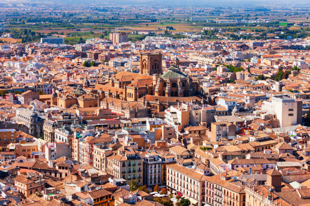 istock Granada Cathedral city aerial panoramic view in Spain 1682015306