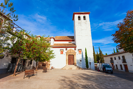 Granada, Spain - October 20, 2021: Iglesia de San Miguel Bajo Church in Granada city, Spain