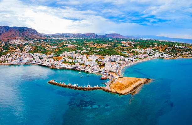 istock Hersonissos town aerial panoramic view in Crete, Greece 1682040725