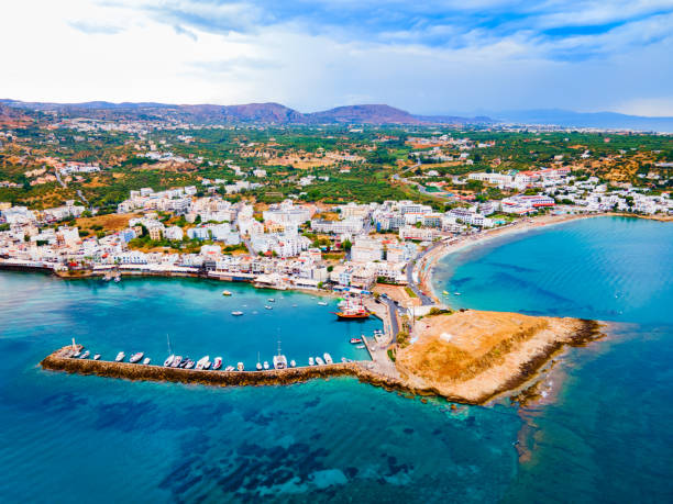 istock Hersonissos town aerial panoramic view in Crete, Greece 1682040982