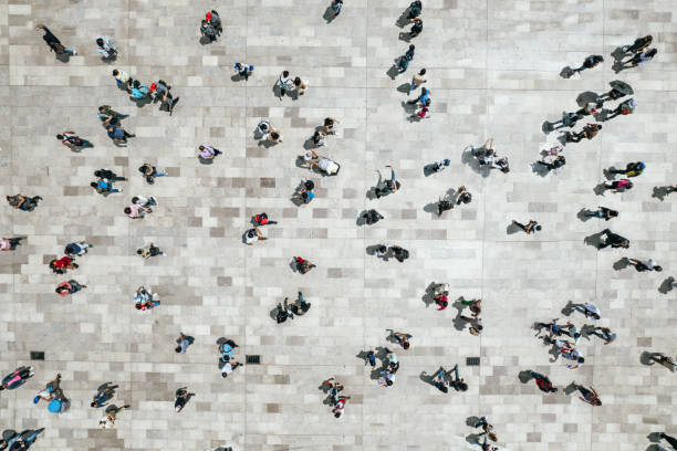 istock Aerial view of a crowd 1682042343