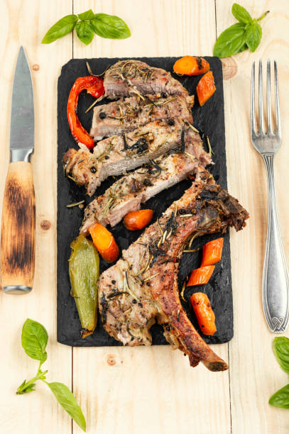 istock Slices of grilled steak pork. 1682069549
