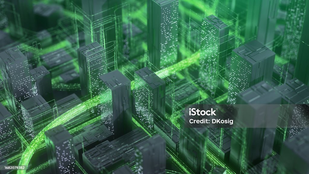 Exchanging Data Green Digital Technology Innovation Computer Network ...