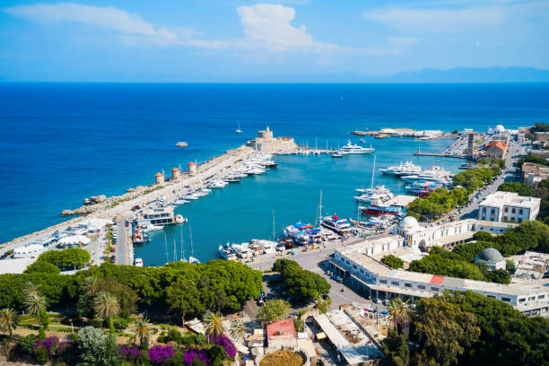 istock Mandraki port Rhodes city, Greece 1682099456