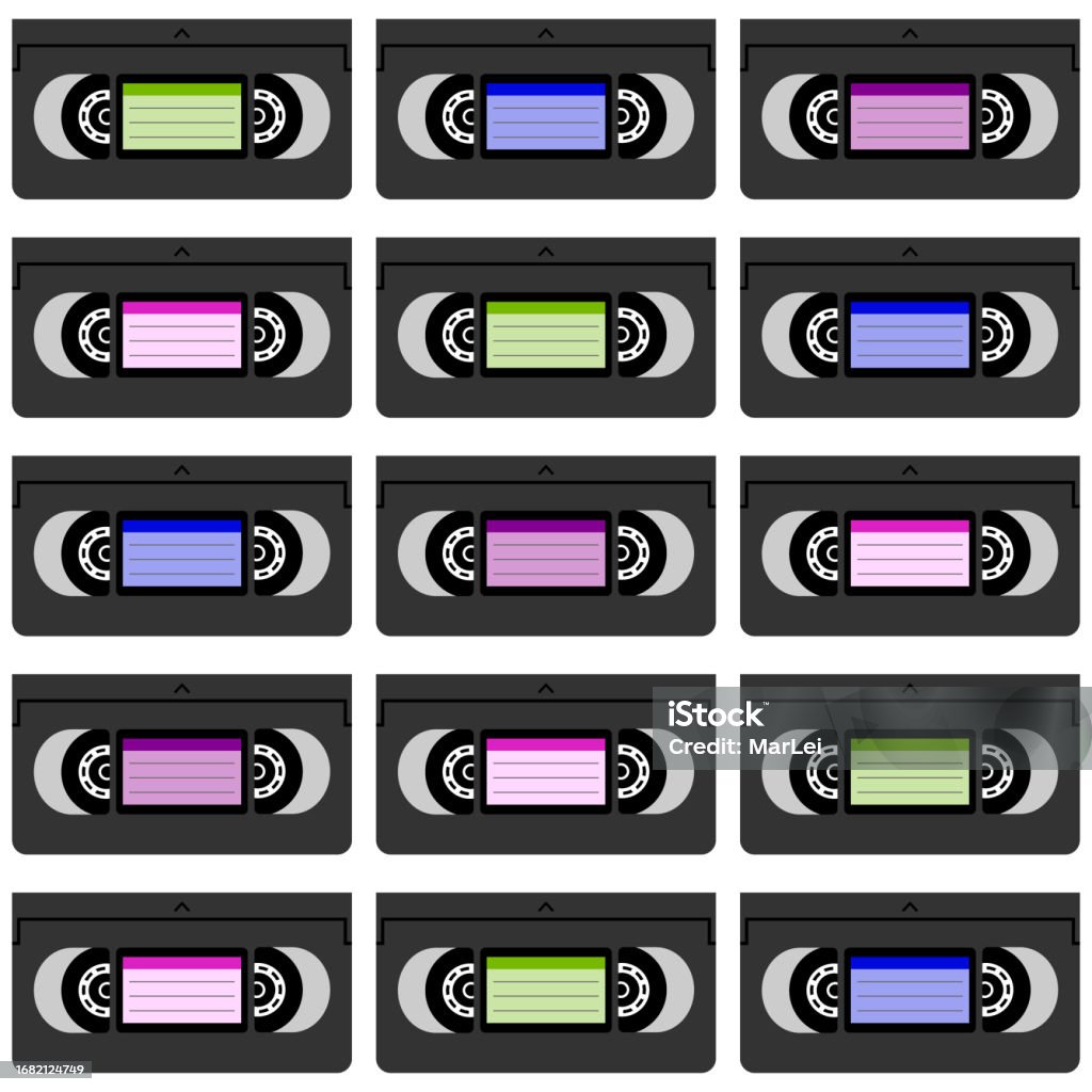 Patterns Vhs Seamless Pattern With Vhs Cassette Tapes Stock Illustration - Download ...